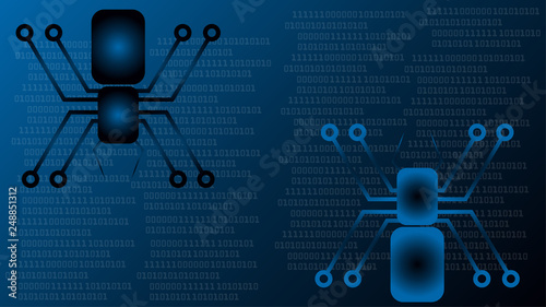 Zwei Spinne und Binärcode, Digital Hintergrund