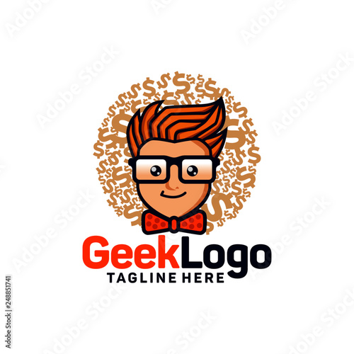 Geek logo design template Vector