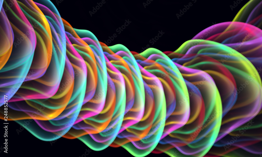 Elegant abstract wave for art projects, cards, business, posters. 3D illustration, computer-generated fractal