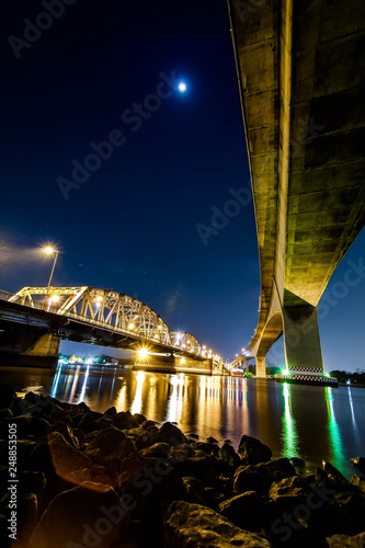 Bridge in a night city