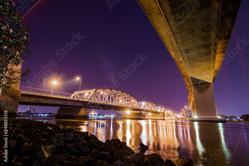 Bridge in a night city