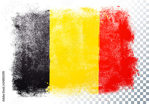 Isolated Belgium flag vector icon in brushstroke texture on transparent background photo