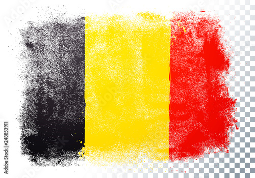 Isolated Belgium flag vector icon in brushstroke texture on transparent background