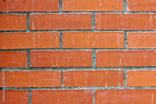Red brick wall texture and surface