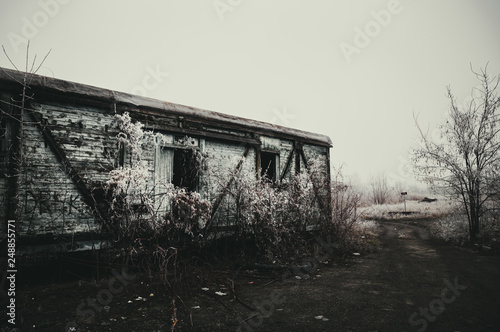 abandoned factory  railcar