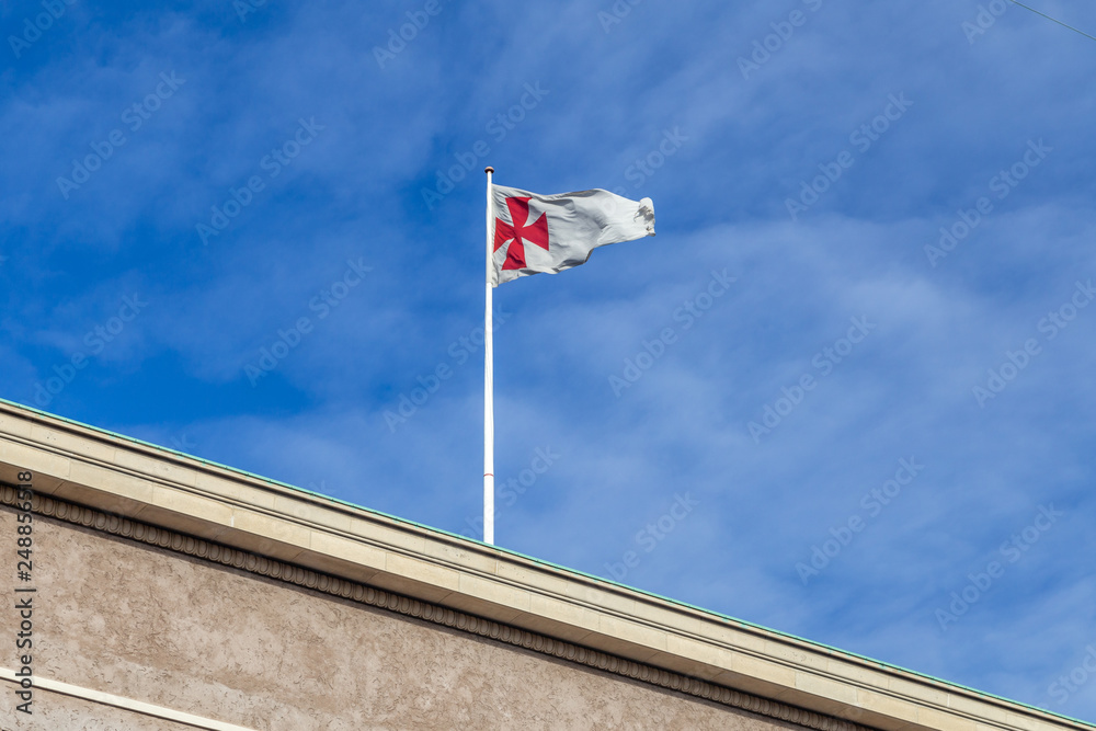 Flagpole on Freemasons' Hall in Copenhagen, Denmark