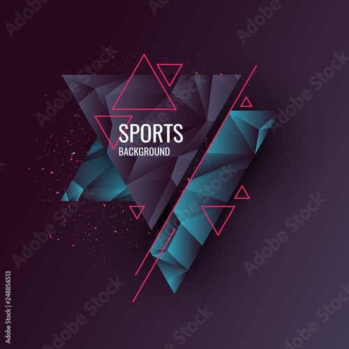 Abstract geometric background. Sports poster with the modern style.
