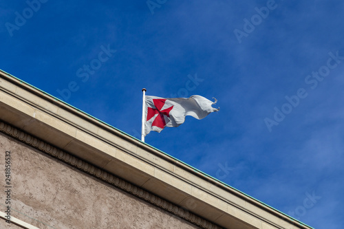 Flagpole on Freemasons' Hall in Copenhagen, Denmark photo