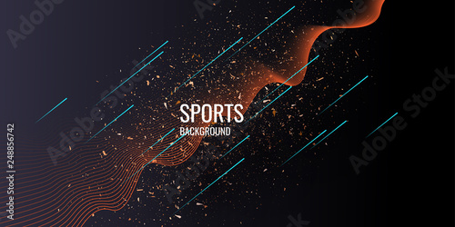 Trendy poster for sports on dark background. Vector illustration