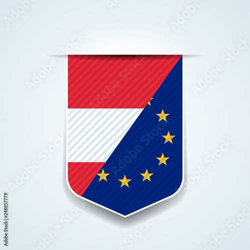 Austria and Europe Flag tag shield label illustration Free Download Austria and Europe Flag tag shield label illustration - GFXLoad
