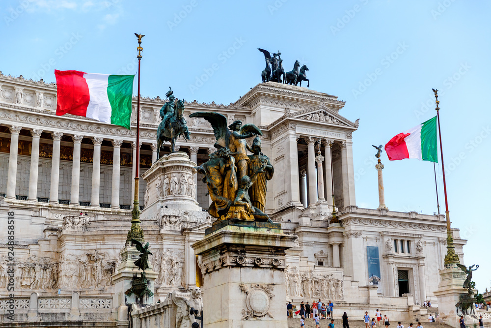 Rome/ Italy July 2018: image of the Monument of Victor Emmanuel II, Venezia Square