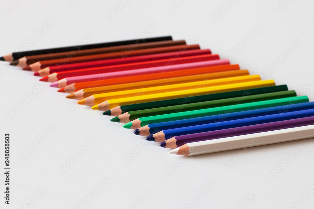 Multi-colored crayons. Creativity. Hobby. Drawing. Art Multi-colored crayons. Creativity. Hobby. Drawing. Art