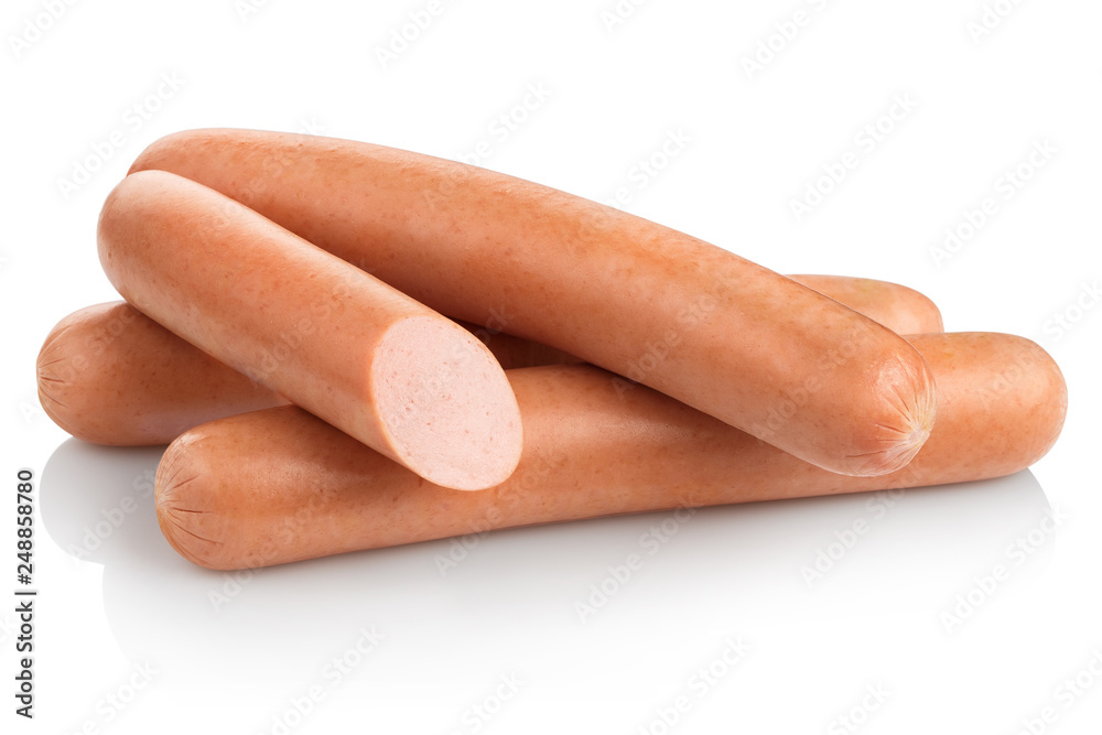 Group of sausages, isolated on white background Group of sausages, isolated on white background