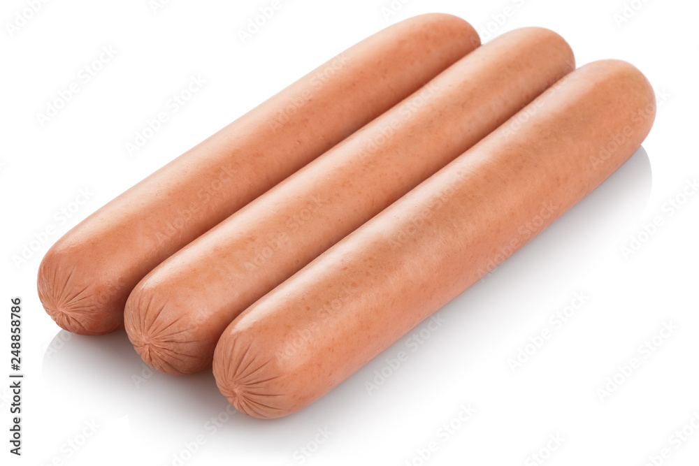 Group of sausages, isolated on white background Group of sausages, isolated on white background
