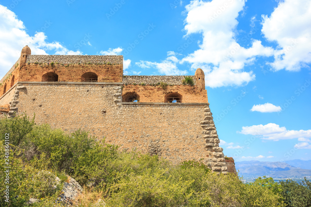 inner yard of Palamidi fortress in Nafplio, Peloponnes