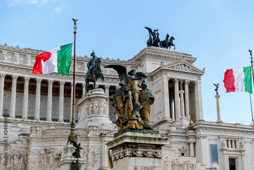 Rome/ Italy July 2018: image of the Monument of Victor Emmanuel II, Venezia Square