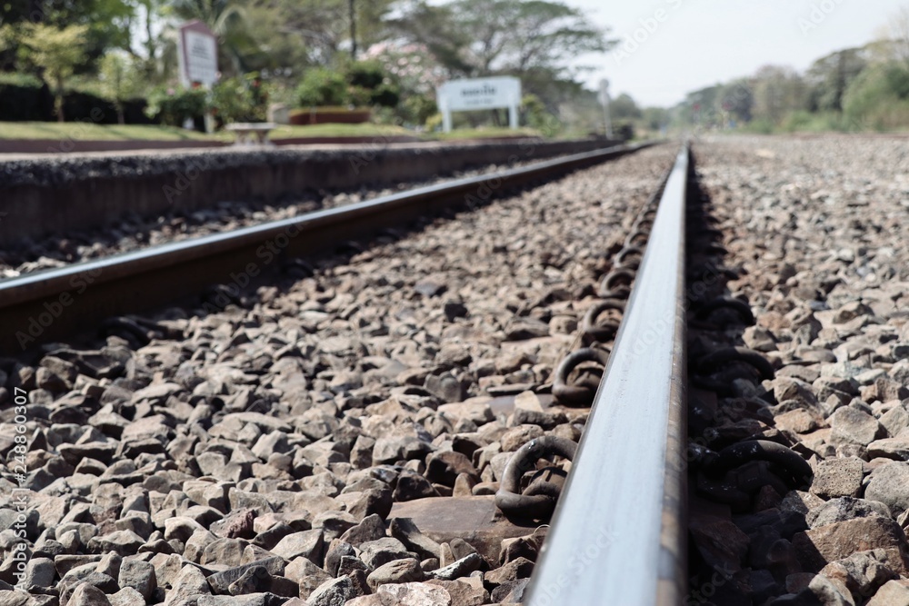 Fototapeta premium Train station and railway