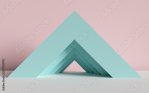 3d render, abstract background, triangle, corner, primitive geometric shapes, pastel color palette, simple mockup, minimal design elements