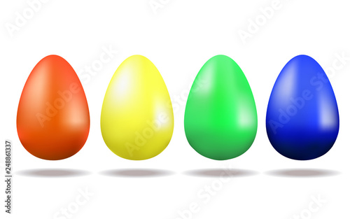 Set of Easter multicoloured eggs. Holiday. Traditions and values. Easter.