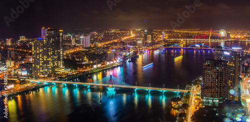 Danang city views by night, in Vietnam © pierrick