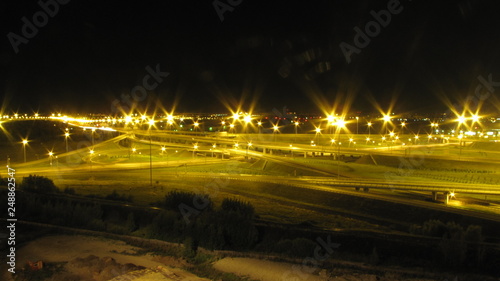 traffic in the city at night