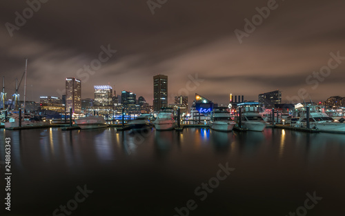 Baltimore s Inner Harbor at Night