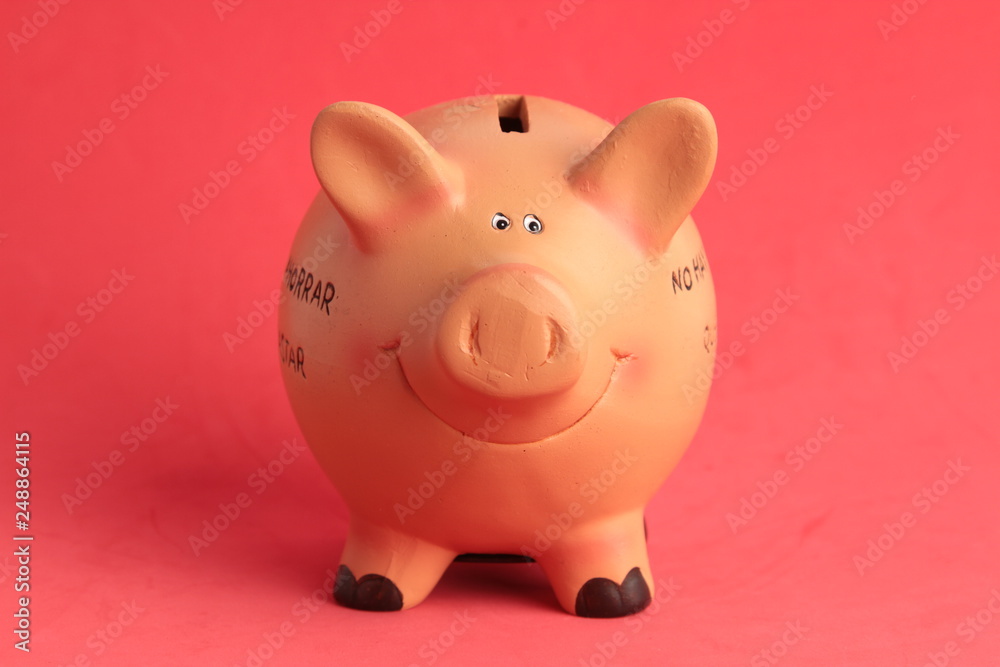 pig ceramic piggy bank with colorful backgrounds