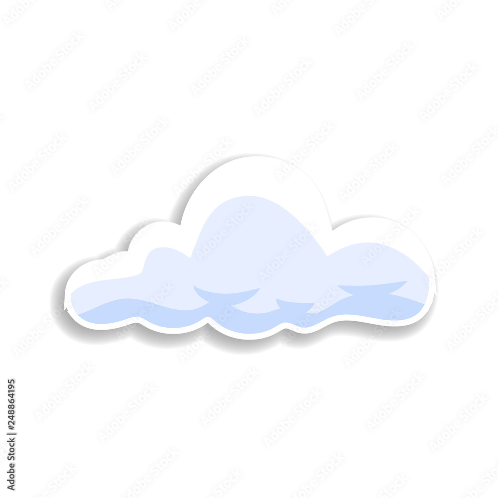 3d clouds flat illustration sticker icon. Elements of Clouds in color icons. Simple icon for websites, web design, mobile app, info graphics