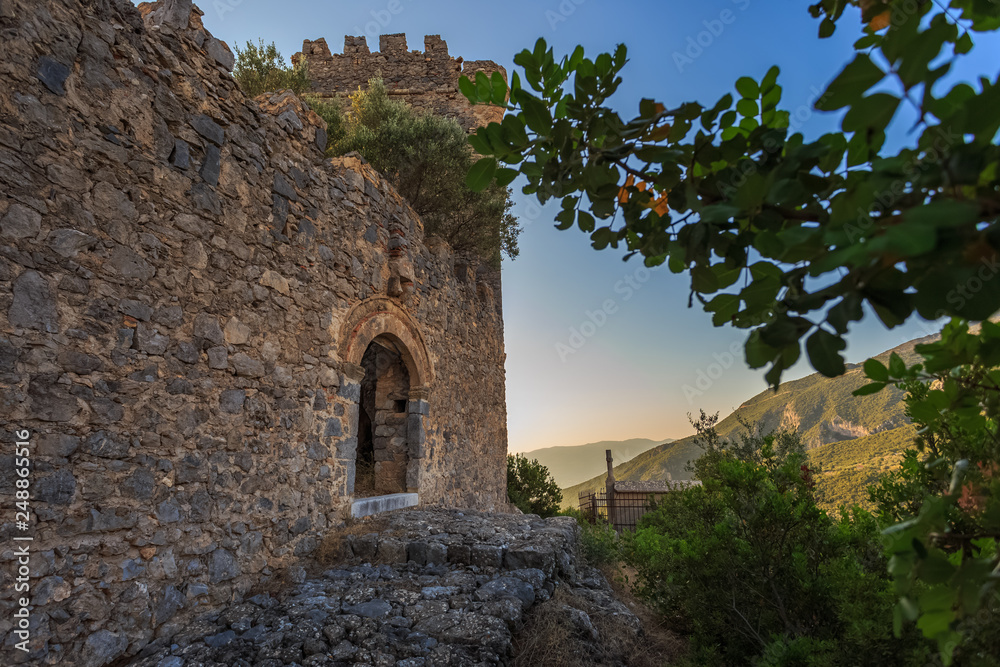 Fototapeta premium Kapetanakis yard - the medieval fortress in Messenia near Kalamata