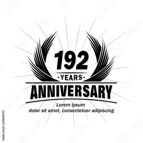 192 years design template. Anniversary vector and illustration template.