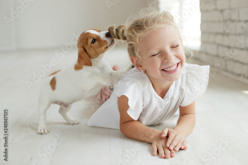 Child with a dog 