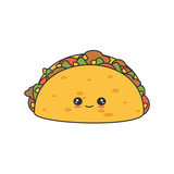cute cartoon vector tacos isolated on white background 