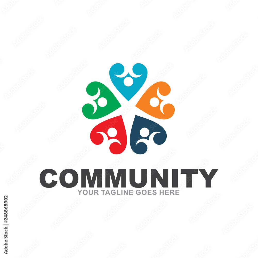 community and adoption care logo design vector template community and adoption care logo design vector template