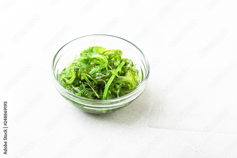 Wakame seaweed salad with sesame seed. Traditional Japanese food. Wakame seaweed salad with sesame seed. Traditional Japanese food.