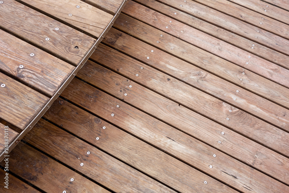 Fototapeta premium Modern wooden deck made from new boards