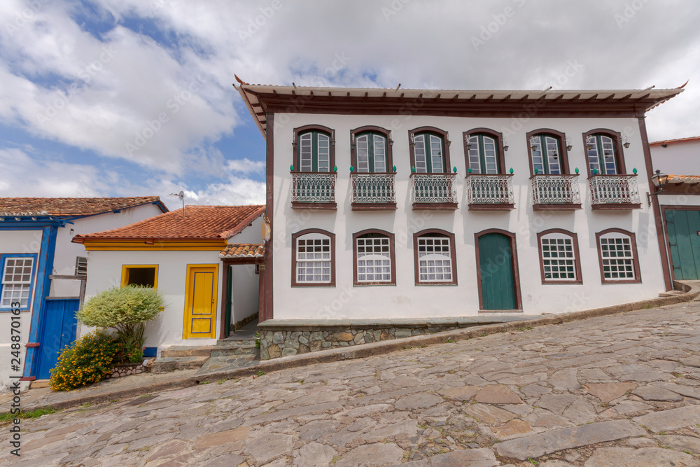 Casarios da cidade histórica de Diamantina, estado de Minas Gerais, Brasil.