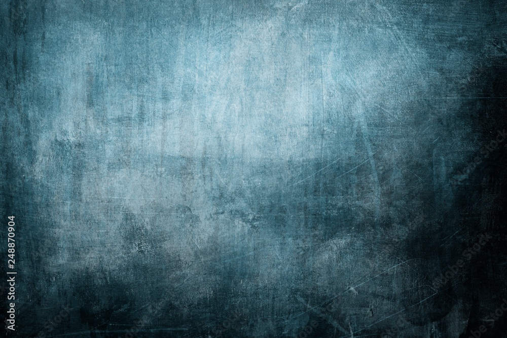 Blue grungy canvas texture or background