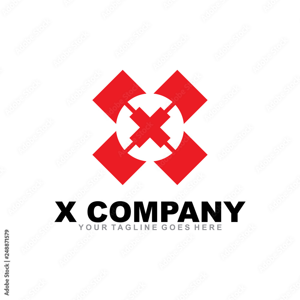 Obraz premium X letter logo design vector template