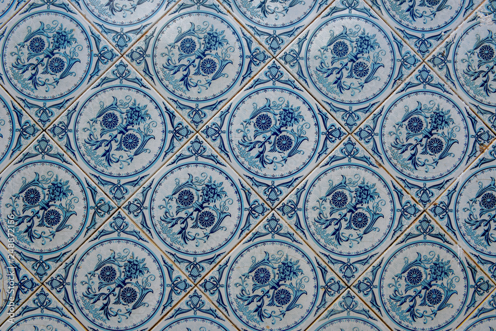 Vintage ceramic tile at Alcantara, Brazil