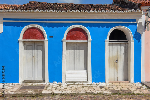 Traditional portuguese colonial architecture in Alcantara  Brazil