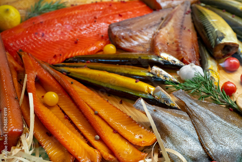 Smoked fish composition.