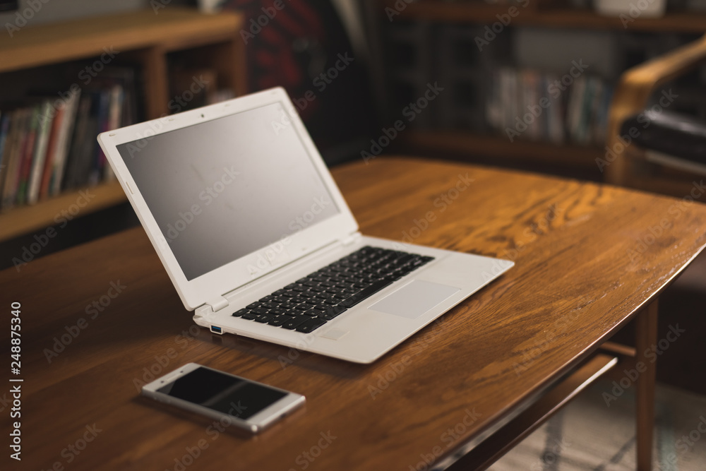 laptop on desk laptop on desk