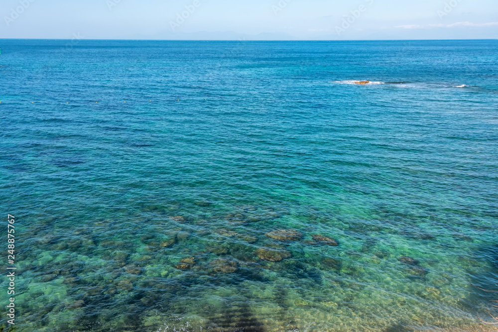 Turquoise Blue Mediterranean Sea along the Southern Italian Coast
