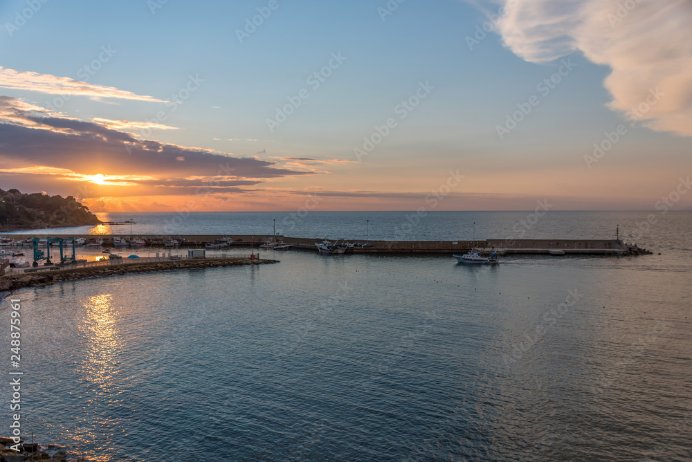 Port at Sunset on the Southern Italian Coast