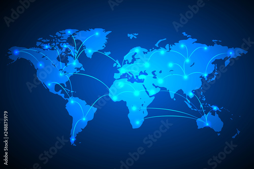 Global network connection background, vector