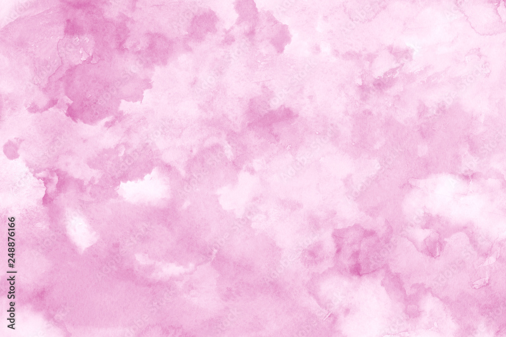 Fototapeta premium Pink ink and watercolor textures on white paper background. Paint leaks and ombre effects. Hand painted abstract image.