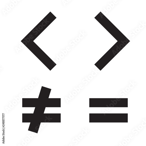 basic mathematical symbols equal greater than icon on white background. flat style. mathematical icon for your web site design, logo, app, UI. mathematical symbol.