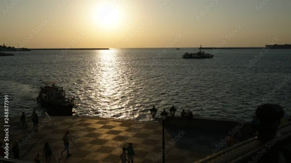 Quay of Sevastopol with moving people timelapse Quay of Sevastopol with moving people timelapse