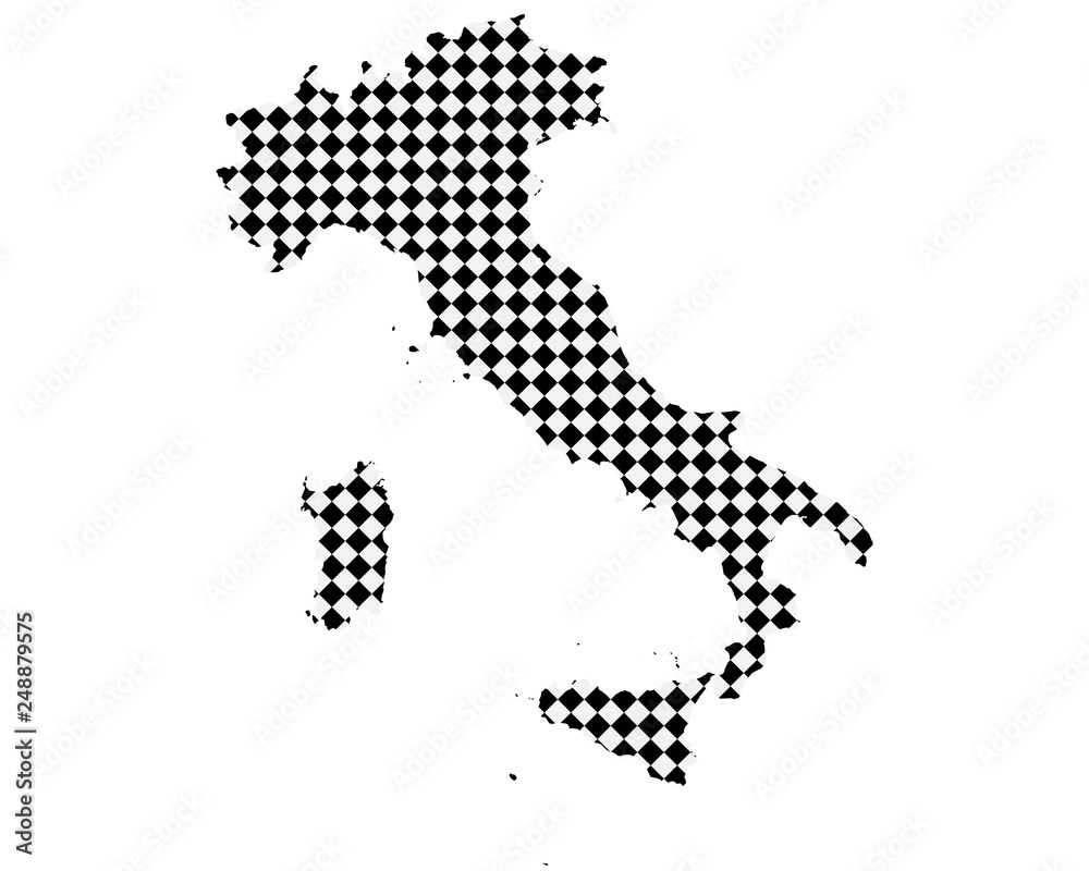 Karte von Italien mit kleinen Rauten