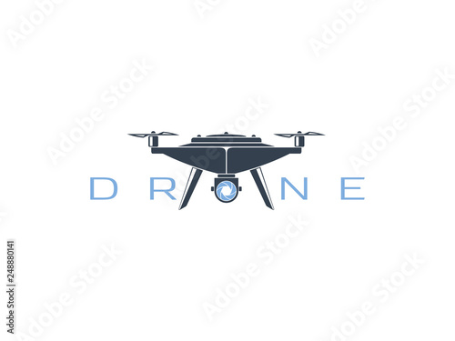 drone quadrocopter logo design, vector eps 10